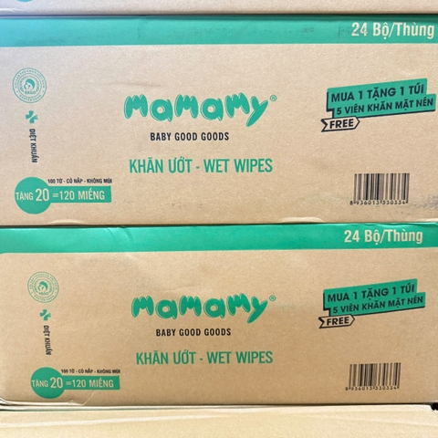 Khăn ướt Mamamy không mùi gói 120 tờ