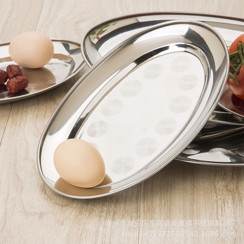 Đĩa ( dĩa ) inox bầu dục cao cấp [size 22,26,30,32,35cm ], dĩa hột xoài không từ tính, nông