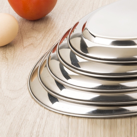 Đĩa ( dĩa ) inox bầu dục cao cấp [size 22,26,30,32,35cm ], dĩa hột xoài không từ tính, nông