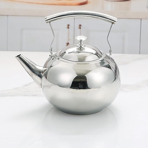 Ấm đun nước Inox dày, sáng bóng, hình ngọc trai có tay cầm Size [ 14, 16, 18cm ]