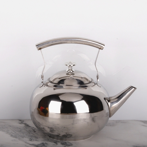 Ấm đun nước Inox dày, sáng bóng, hình ngọc trai có tay cầm Size [ 14, 16, 18cm ]