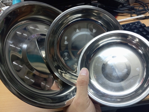 Đĩa ( Dĩa ) tròn inox dày không từ tính, sáng bóng