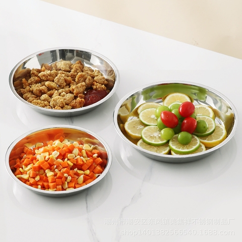 Đĩa ( Dĩa ) tròn inox dày từ tính, sáng bóng