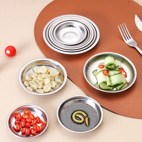 Dĩa ( đĩa ) inox đựng chanh ớt tiện dụng