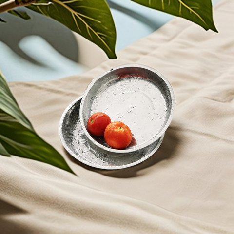 Đĩa ( Dĩa ) tròn inox dày không từ tính, sáng bóng