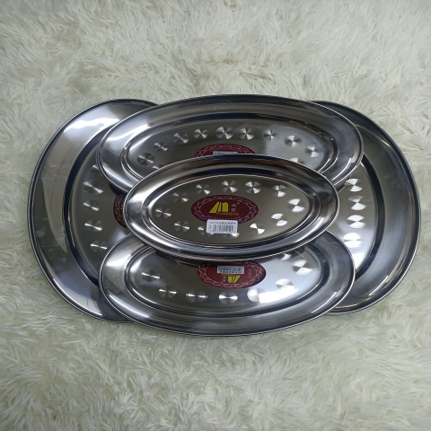Đĩa ( dĩa ) inox bầu dục cao cấp [size 22,26,30,32,35cm ], dĩa hột xoài không từ tính, nông