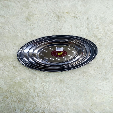 Đĩa ( dĩa ) inox bầu dục cao cấp [size 22,26,30,32,35cm ], dĩa hột xoài không từ tính, nông