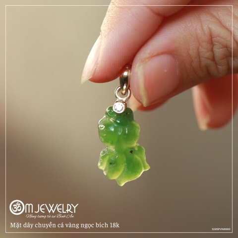 MẶT DÂY CHUYỀN CÁ VÀNG NGỌC BÍCH 18K