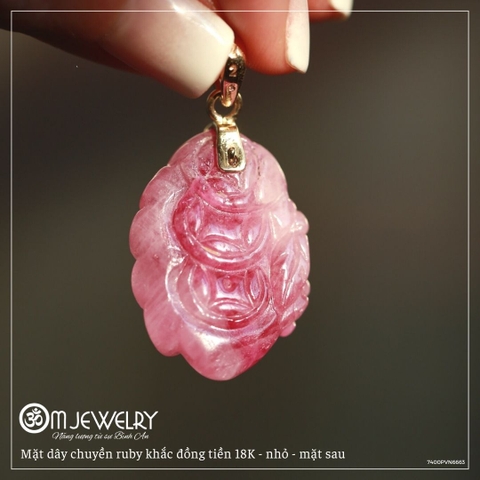 MẶT DÂY CHUYỀN RUBY KHẮC ĐỒNG TIỀN 18K