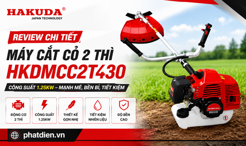 Review Chi Tiết Máy Cắt Cỏ Hakuda 2 Thì HKDMCC2T430 Công Suất 1.25KW