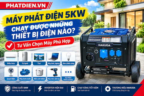 Máy Phát Điện 5KW Chạy Được Những Thiết Bị Điện Nào? Tư Vấn Chọn Máy Phù Hợp