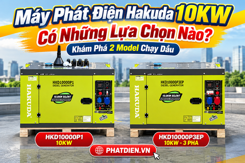 Máy Phát Điện Hakuda 10KW Có Những Lựa Chọn Nào? Khám Phá 2 Model Chạy Dầu