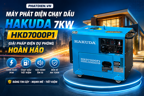 Máy Phát Điện Chạy Dầu HAKUDA 7KW HKD7000P1: Giải Pháp Điện Dự Phòng Hoàn Hảo