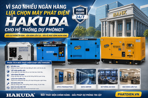 Vì Sao Nhiều Ngân Hàng Lựa Chọn Máy Phát Điện Chạy Dầu Hakuda Cho Hệ Thống Dự Phòng?