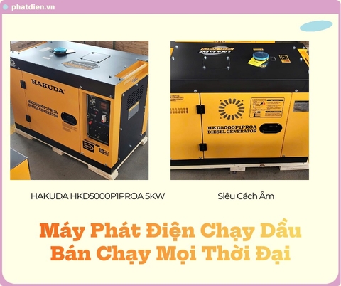 Máy Phát Điện Chạy Dầu Hakuda 5KW HKD5000P1PROA Siêu Cách Âm - Bán Chạy Mọi Thời Đại