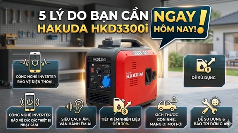 Top 5 Lý Do Bạn Nên Sở Hữu Máy Phát Điện Hakuda HKD3300i Ngay Hôm Nay!