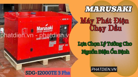 Máy Phát Điện Chạy Dầu Marusaki 8.6Kw SDG-12000TE 3 Pha - Lựa Chọn Lý Tưởng Cho Nguồn Điện Ổn Định