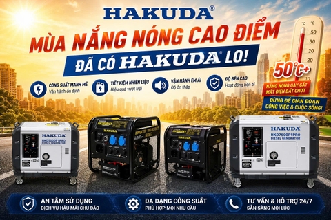 Nắng Nóng Kéo Dài, Sắm Ngay Máy Phát Điện Hakuda Giá Tốt