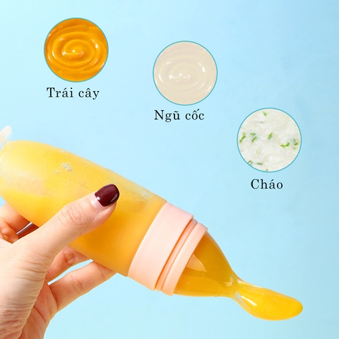 Bình thìa ăn dặm silicon cao cấp Ck Bebe