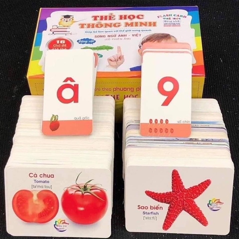 Thẻ học thông minh song ngữ cho bé 16 chủ đề 416 thẻ