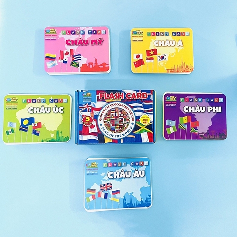 Bộ thẻ học Flash card cờ các nước - Cờ 1