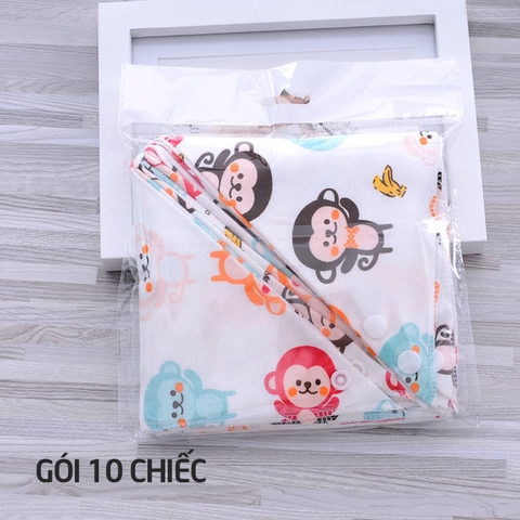 Khăn yếm tam giác cúc bấm