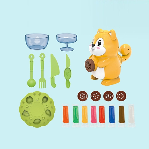 Đồ chơi đất nặn ăn được sóc nâu