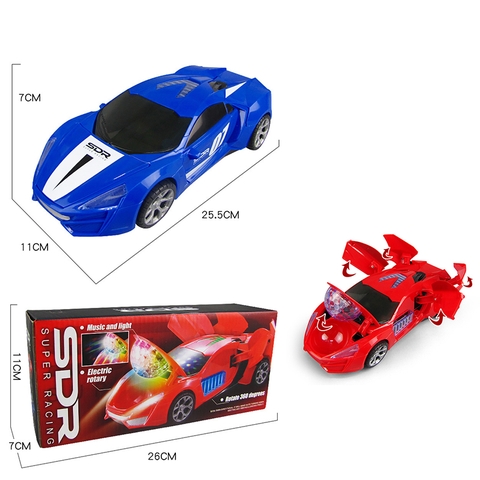 Đồ chơi ô tô phát nhạc xoay 360 độ