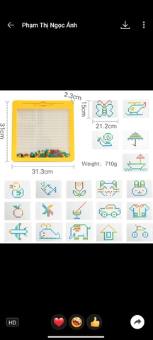 Bảng vẽ xếp hình hạt đậu năm châm từ tính