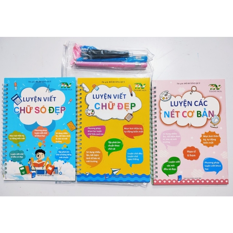 Bộ 3 cuốn sách kèm bút tập viết thần kỳ cho bé