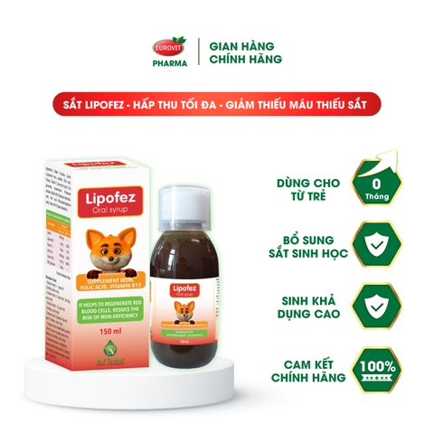LIPOFEZ SIRO-Siro bổ sung sắt, Vitamin và khoáng chất cho bé