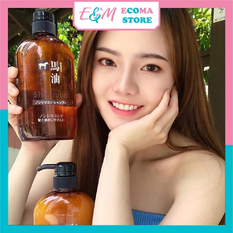 BỘ DẦU GỘI XẢ MỠ NGỰA NGĂN RỤNG TÓC PHỤC HỒI DƯỠNG TÓC NHẬT BẢN 600ML