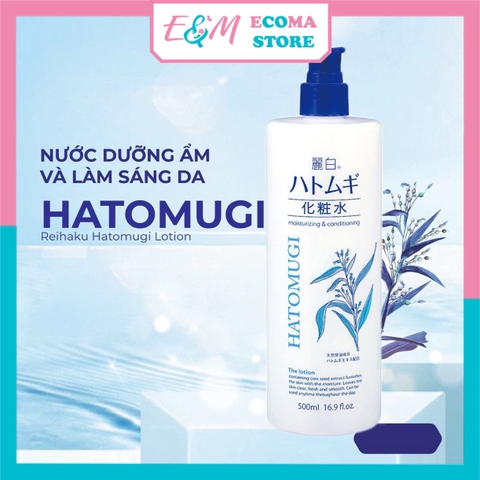 NƯỚC HOA HỒNG TONER DƯỠNG ẨM TRẮNG DA SE KHÍT LỖ CHÂN LÔNG HATOMUGI Ý DĨ 500ML NHẬT BẢN - ECOMA