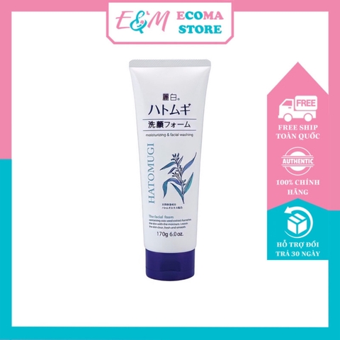 SỮA RỬA MẶT TRẮNG DA TẠO BỌT DỊU NHẸ Ý DĨ HATOMUGI 17OG NHẬT BẢN ECOMA