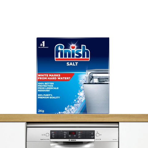 Hộp 2kg muối rửa chén Finish (Salt) – Hỗ trợ làm mềm nước cho máy rửa chén