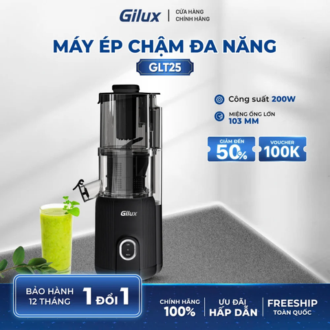 Máy ép chậm đa năng Gilux GLT25 – Ép nguyên quả kiệt bã, Dễ dàng tháo lắp vệ sinh