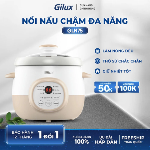 Nồi nấu chậm Gilux GLN75 Công nghệ nấu chậm hiện đại – Giữ trọn hương vị và dưỡng chất