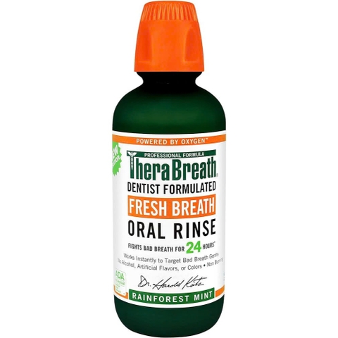 [Hương Rainforest Mint – Bạc Hà Rừng Nhiệt Đới] Nước súc miệng TheraBreath cho người lớn – Hết hôi miệng, mát miệng, hơi thở thơm lâu