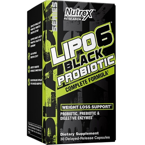 Nutrex Lipo6 Black Probiotic Đốt Mỡ Giảm Cân 30 Viên