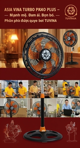 Quạt đứng Asia Turbo Plus 90W: Mát mạnh, tiết kiệm điện cho phòng khách
