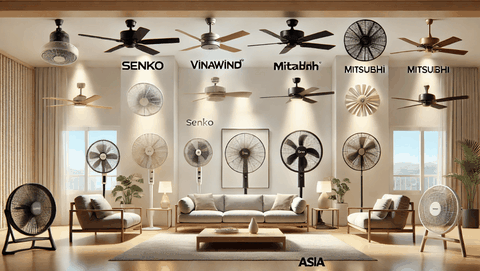 Quạt Đảo Trần Hãng Nào Tốt? So Sánh Senko, Vinawind, Mitsubishi, Asia!