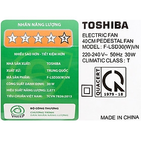 Quạt điện Đứng Toshiba F-LSD30(W)VN