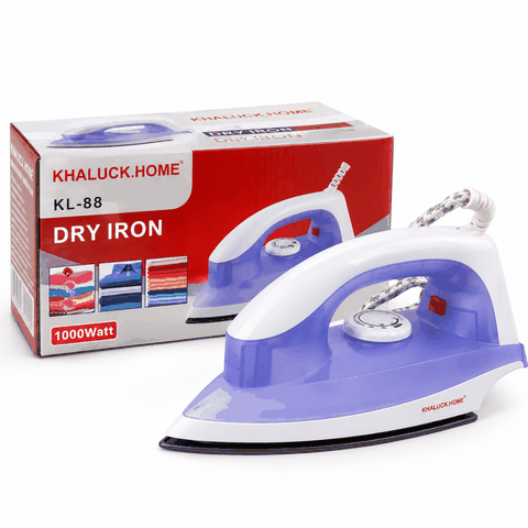 Bàn Ủi Khô Khaluck Home KL-88 1000W – Mặt Đế Chống Dính Teflon