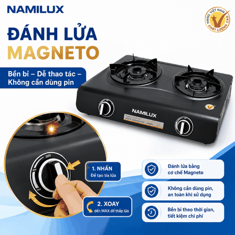 Bếp Gas Đôi Namilux DMH-60NPF Công Suất Cao 8.4kW