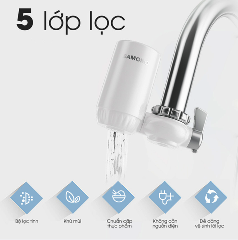 Bộ lọc nước tại vòi  cao cấp SAMONO SW-WPW11 - 5 lớp lọc