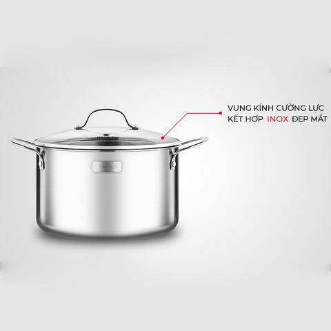 Bộ nồi chảo inox 3 lớp đáy liền Elmich EL-3742