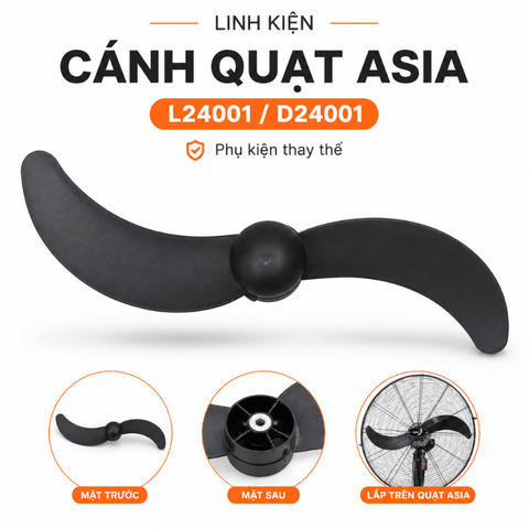 Cánh quạt AsiaVina D24/L24 60 cm - 2 lá - đen