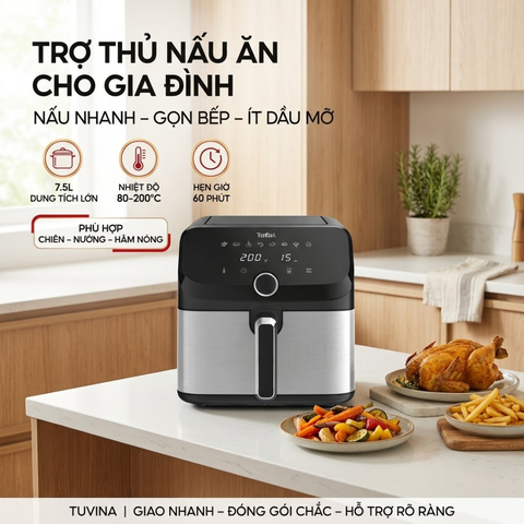 Nồi Chiên Không Dầu Tefal EY855D68 7.5L Easy Fry Mega Chính Hãng