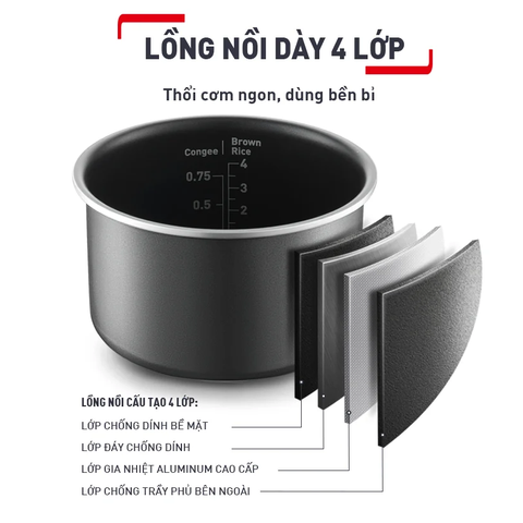 Nồi cơm điện tử Mini Tefal Rice Mate RK515168 -  0.7L