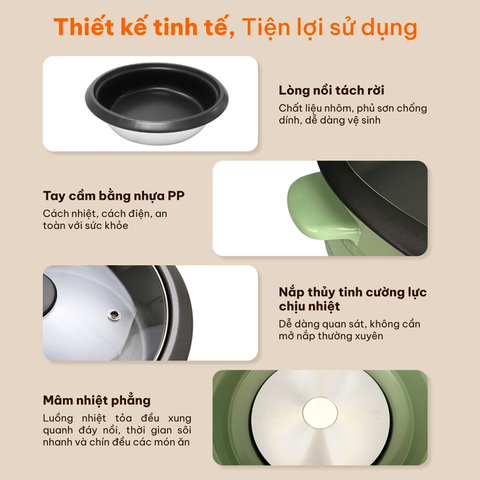 Nồi Lẩu Điện Comet CM7739 3.5L 1300W – Kèm Xửng Hấp, Chống Dính, Nắp Kính